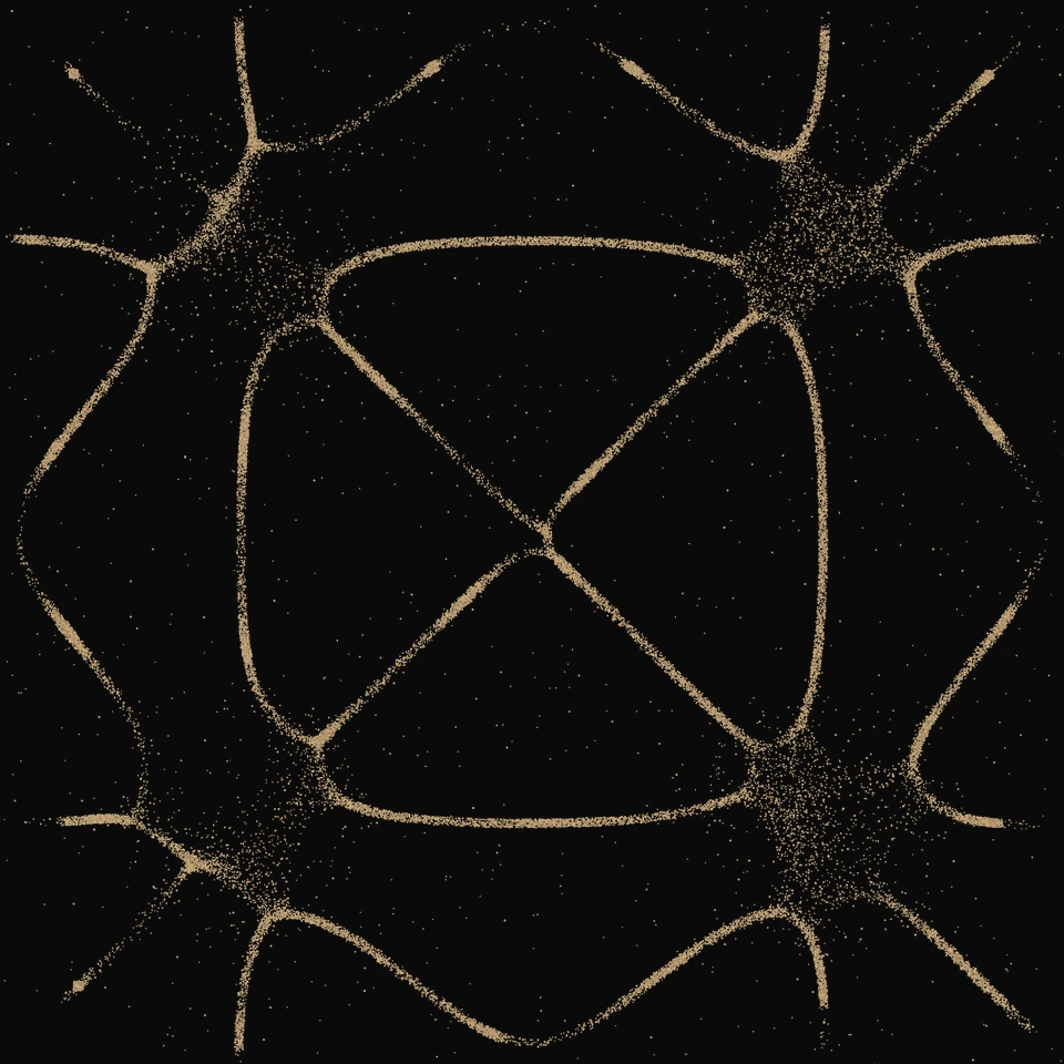 Constellation pattern in golden sand