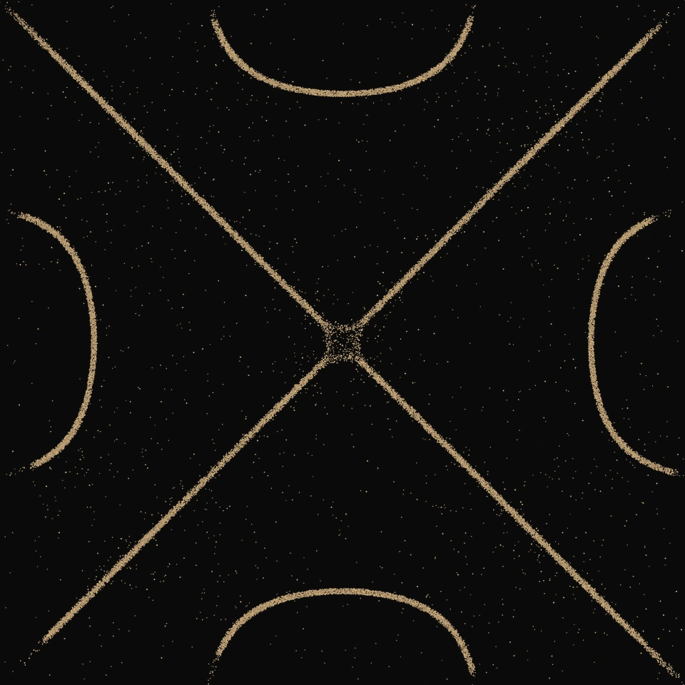 Cross currents pattern in golden sand