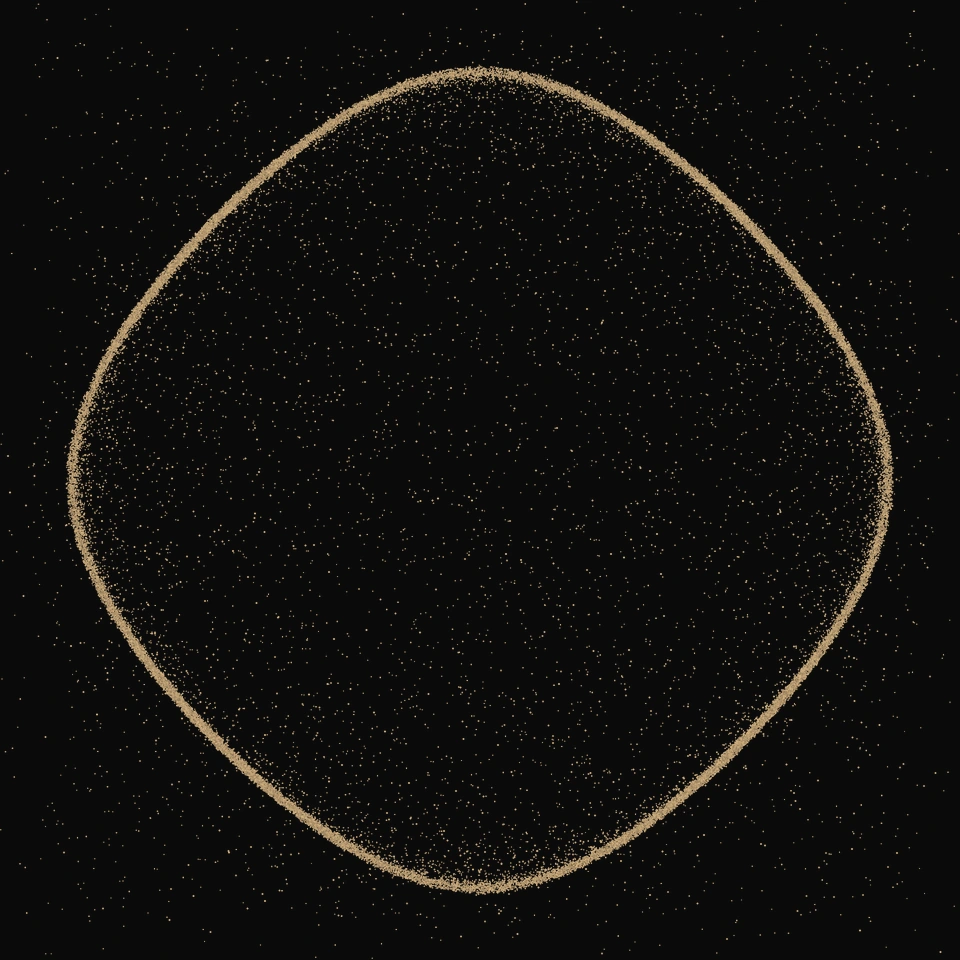 Orbital pattern in golden sand