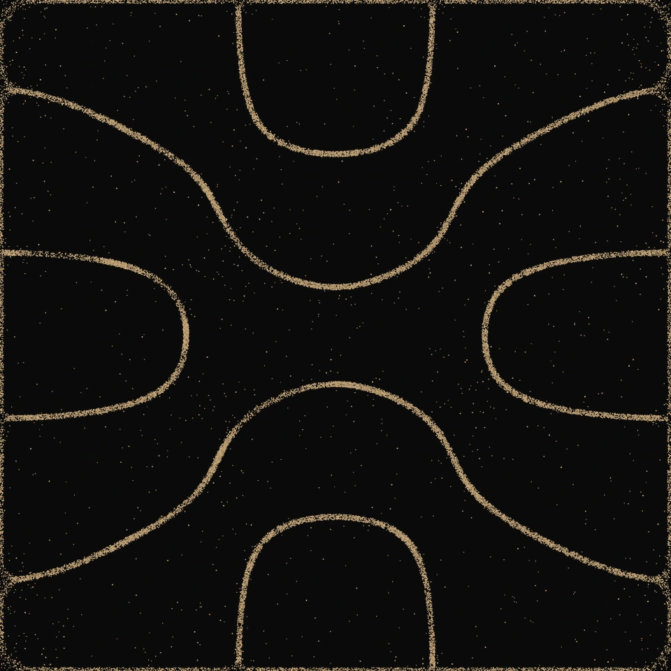 Pavilion pattern in golden sand