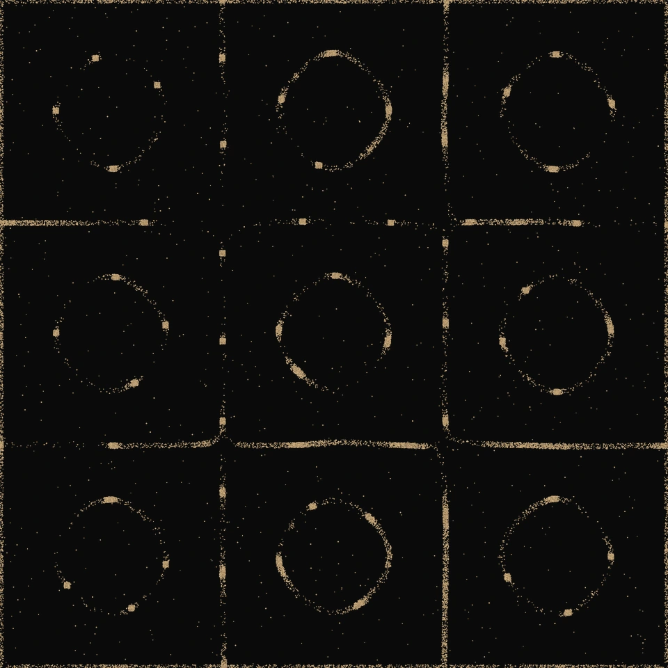 Portholes pattern in golden sand