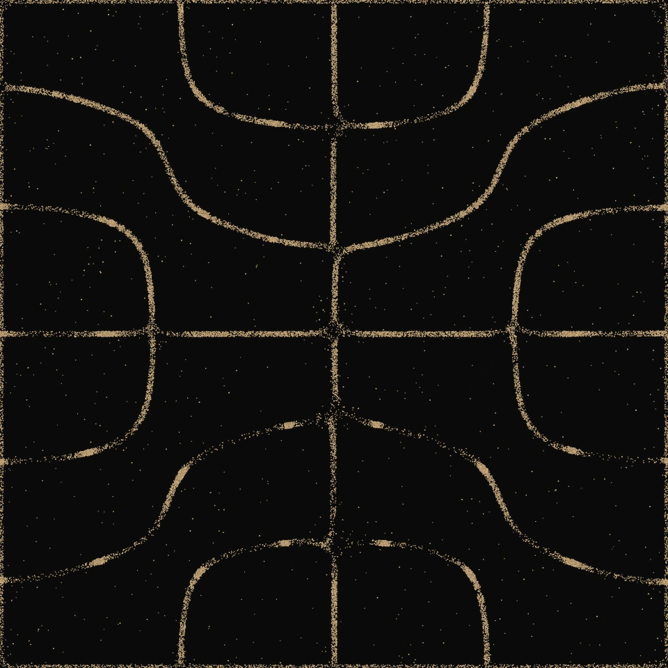 Quadrille pattern in golden sand