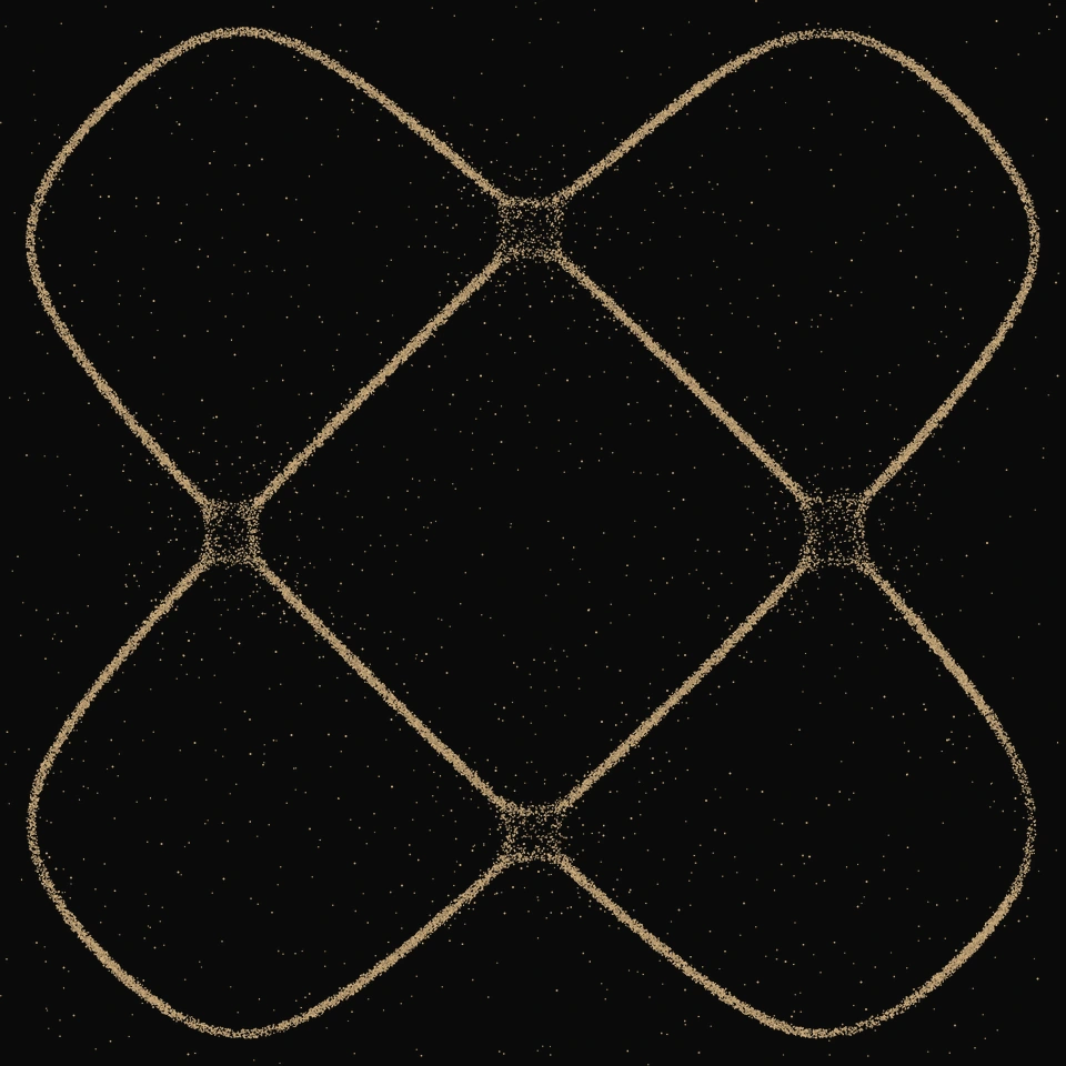 Quatrefoil pattern in golden sand