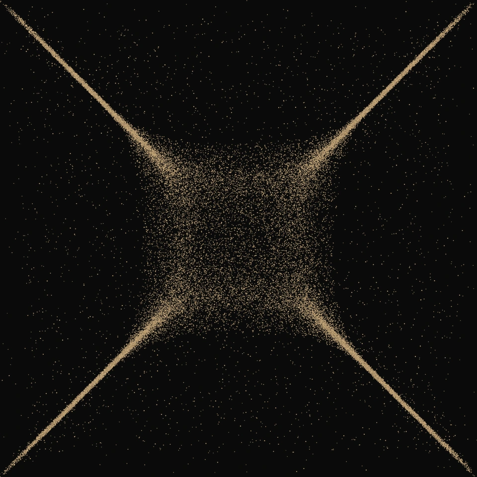 Saltire pattern in golden sand