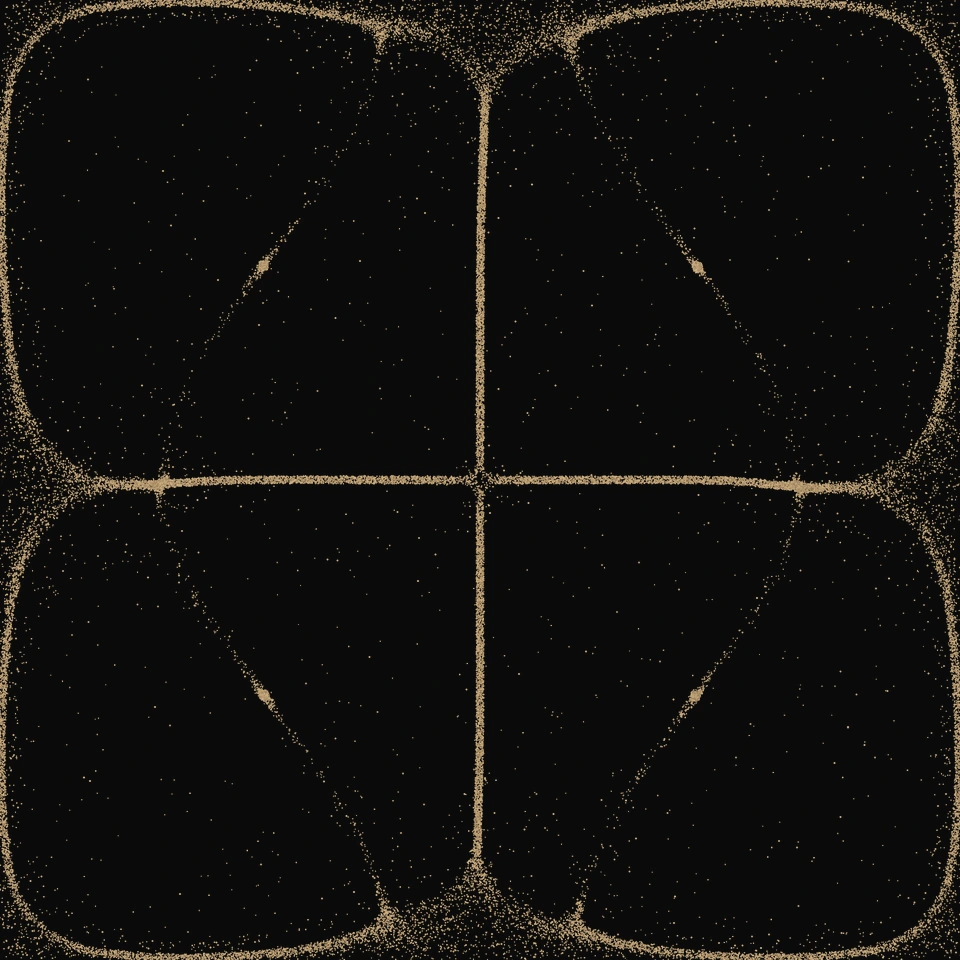 Spindle pattern in golden sand