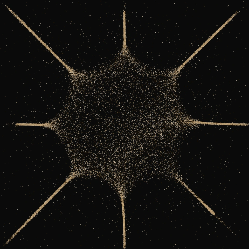 Starburst pattern in golden sand