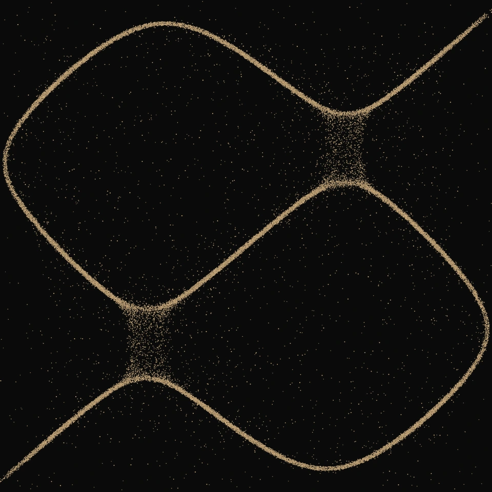 Twin petals pattern in golden sand