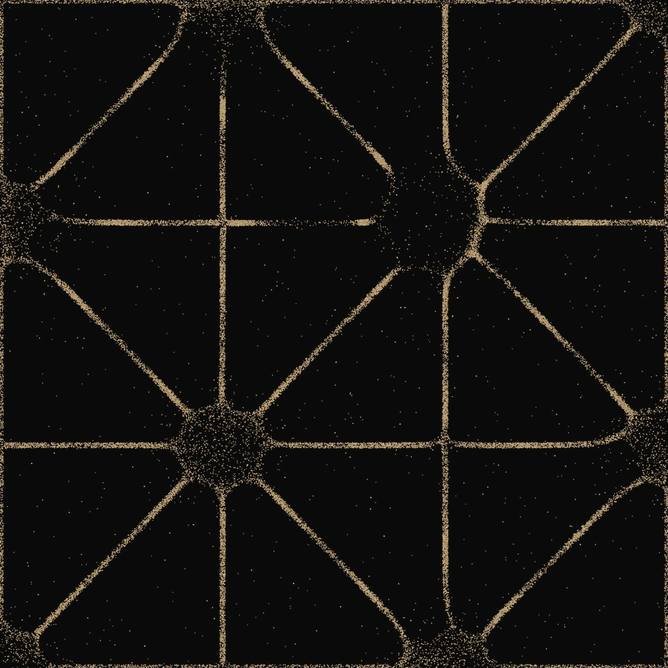 Wind rose pattern in golden sand